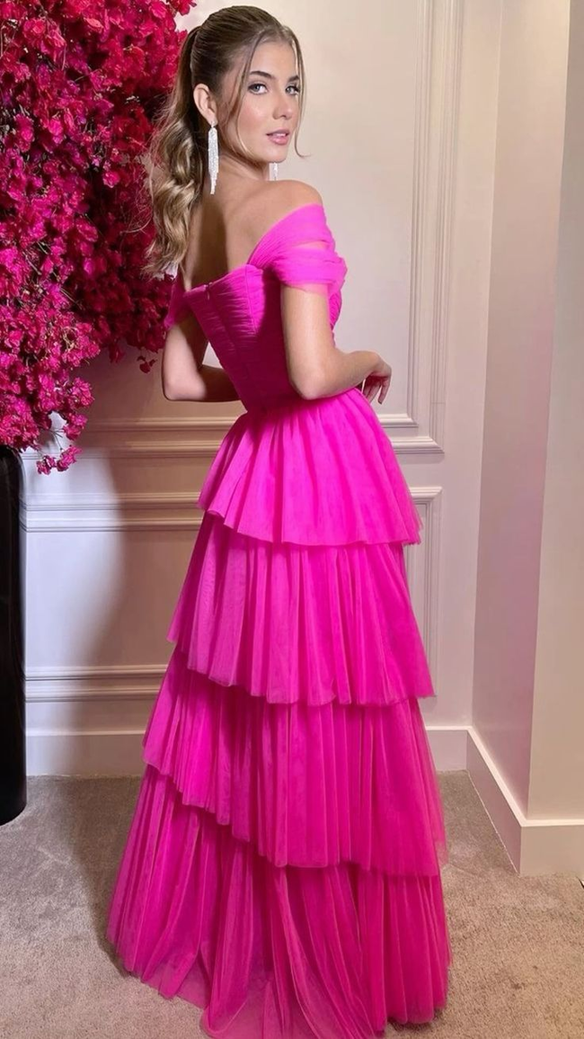Cap Sleeves Formal Dress Tiered Beach Evening Dress Wedding Sweep Train Special Occasion Dress Y5009 Main Image