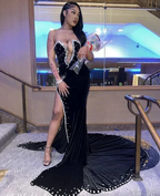 Black Velvet Prom Dresses Long Mermaid Formal Party Gowns Evening Dress Y6518 by simplepromdress