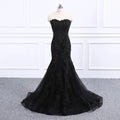 Sweetheart Neckline Black Mermaid Wedding Dress Y1776