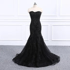 Sweetheart Neckline Black Mermaid Wedding Dress Y1776