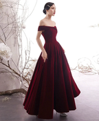 Simple Burgundy Long Prom Dress Burgundy Evening Dress Y1428 by simplepromdress