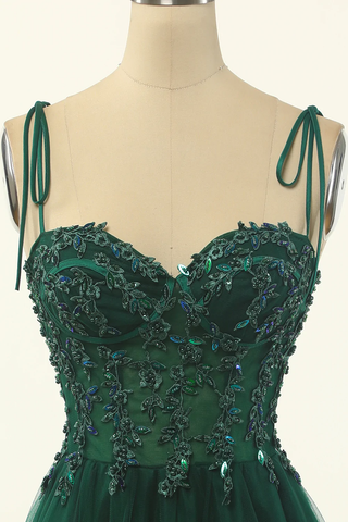 A-Linie Grüner Tüll Über Knie Länge Homecoming Kleid Partykleid Y1703