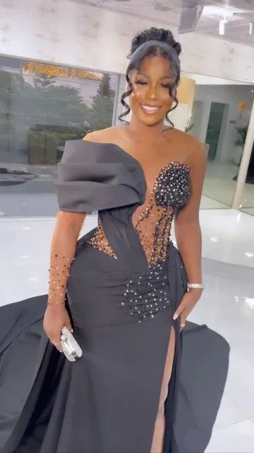 Grey Mermaid African Prom Dress Evening Dress Y6096 by simplepromdress
