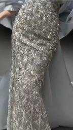Sparkly Satin Beaded Mermaid Evening Dress Long Prom Dress With Bow Y8330 by simplepromdress