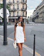 Women's White Strapless Mini Dress White Short Homecoming Dress Y1999 by simplepromdress