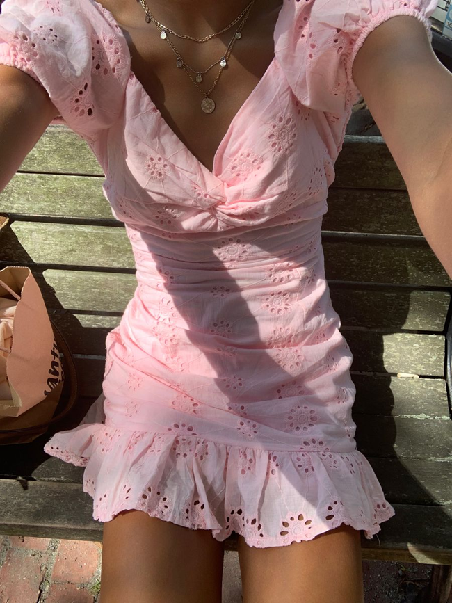 Lovely Pink Homecoming Dress Short Pink Party Dress Y2151 Hover Image