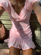 Lovely Pink Homecoming Dress Short Pink Party Dress Y2151