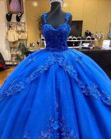 Impresionante vestido de princesa azul rey, vestido de fiesta azul rey para quinceañeras Y825