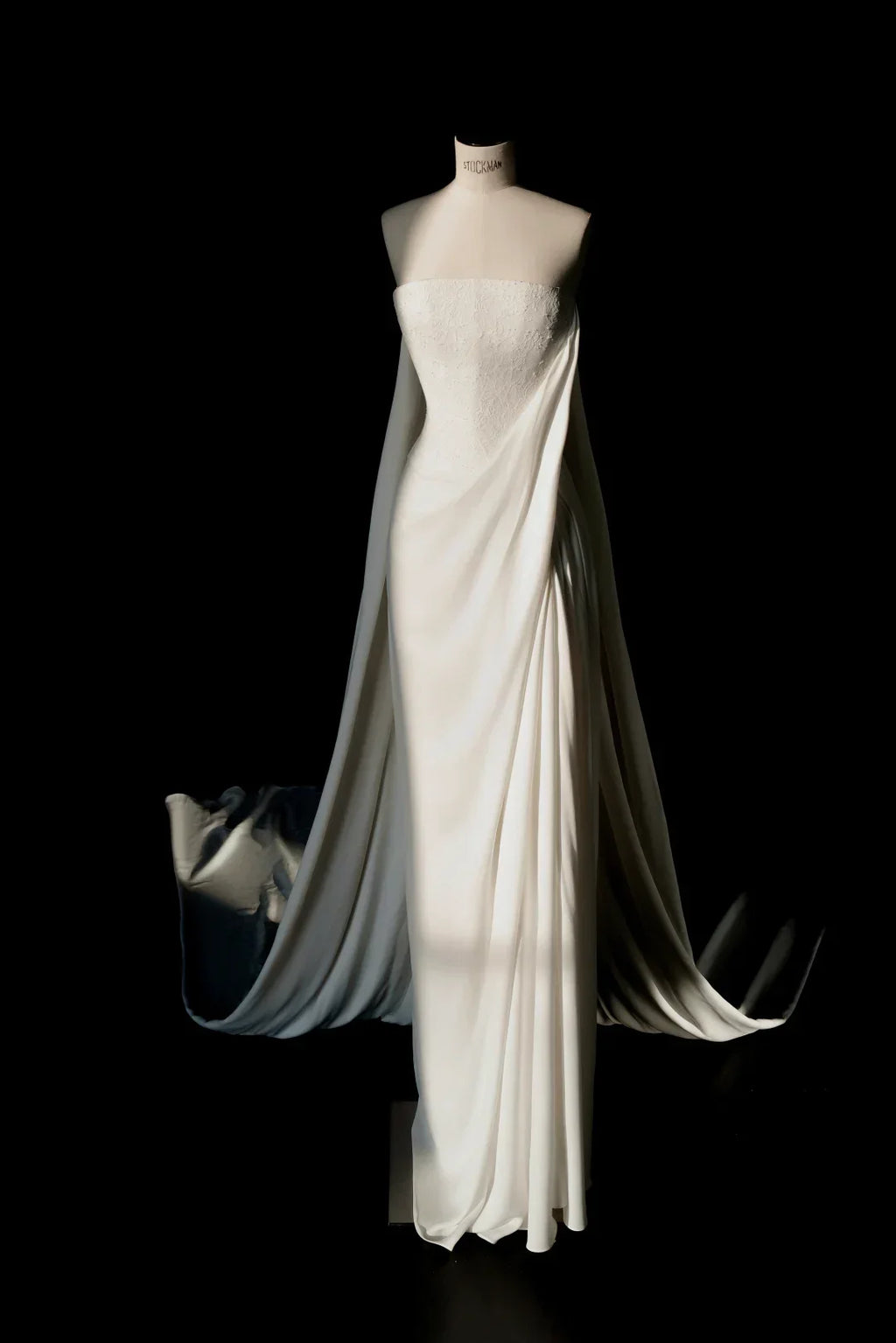 Simple Strapless Satin Lace Sheath Long Prom Dress White Evening Dress Y8689 by simplepromdress