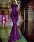 Sexy Lace Mermaid Prom Dress Spaghetti Straps Purple Evening Gown Y8204 by simplepromdress