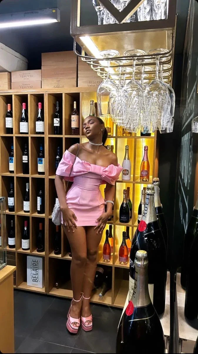 Pink Off The Shoulder Homecoming Dress Chic Pink Party Dress Y2262 by simplepromdress