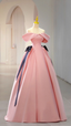 Pink Satin Long Prom Dress Pink Formal Evening Dresses Y4974