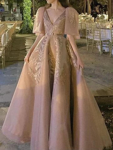 Chic A-line Appliques Evening Dress Reception Dress Y6327 by simplepromdress