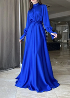 Royal Blue A-line Long Sleeves Prom Dress Royal Blue Evening Dress Y5857 by simplepromdress