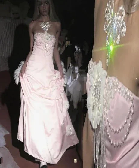 Charming Pink Strapless Long Satin Prom Dresss Formal Evening Dress Ball Gown Y8192 by simplepromdress