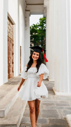 White A-line Short Graduation Dress White Homecoming Dress Y1843 by simplepromdress