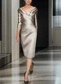 Sheath/Column Off-the-Shoulder Mother of the Bride Dresses by Dreamylily