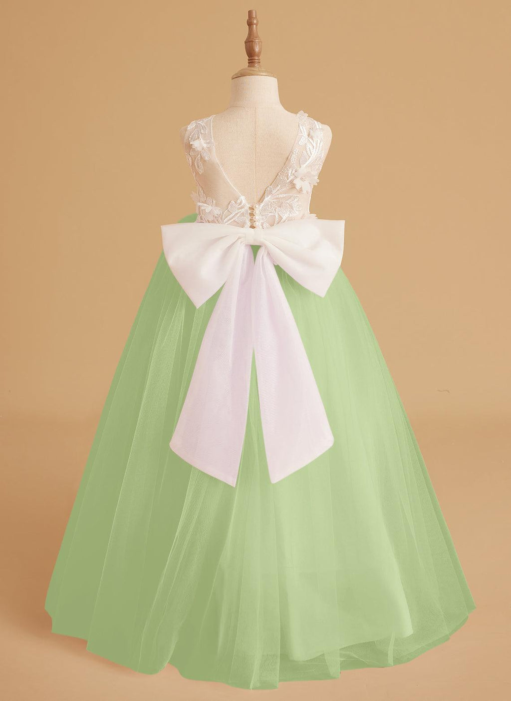 Dream Princess Sleeveless Detachable Train Flower Girl Dress - photo 6