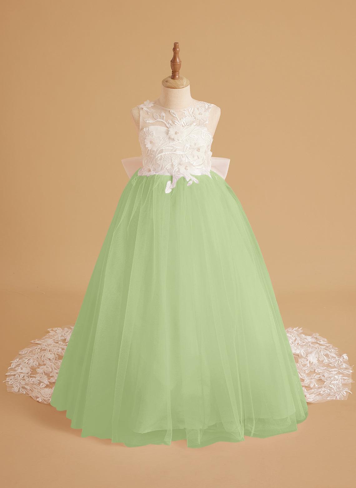 Dream Princess Sleeveless Detachable Train Flower Girl Dress - photo 5