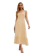 Numbersea Spaghetti Strap Chiffon Bridesmaid Dress Ankle Length Formal A Line Cocktail Party Homecoming Dress for Juniors SEA28028 by numbersea