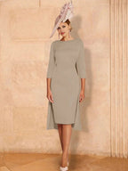 Sheath/Column Long Sleeves Mother of the Bride Dresses with Beading by Dreamylily