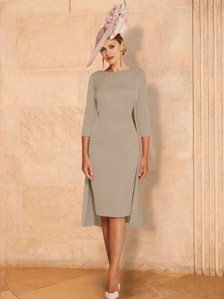 Sheath/Column Long Sleeves Mother of the Bride Dresses with Beading by Dreamylily