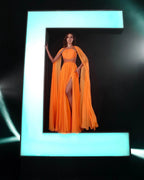 Charming A-line Scoop Sleeveless Ruffles Chiffon Split Front Prom Dresses by misshow.com