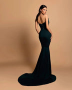 Charming Satin Column Strapless Sleeveless Rhinestone Long Prom Dress by misshow.com