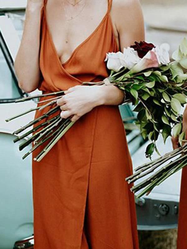 Charming Spaghetti Straps A-line Bridesmaid Dresses With Slit BD083 by pgmdress