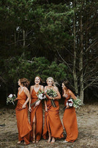 Charming Spaghetti Straps A-line Bridesmaid Dresses With Slit BD083 by pgmdress