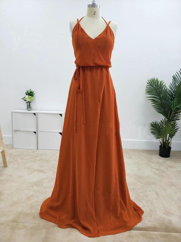 Charming Spaghetti Straps A-line Bridesmaid Dresses With Slit BD083 by pgmdress