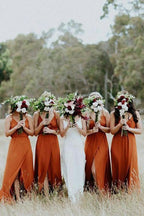 Charming Spaghetti Straps A-line Bridesmaid Dresses With Slit BD083 by pgmdress