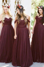 Burgundy Bridesmaid Dresses Long Bridesmaid Dresses BD087 by pgmdress