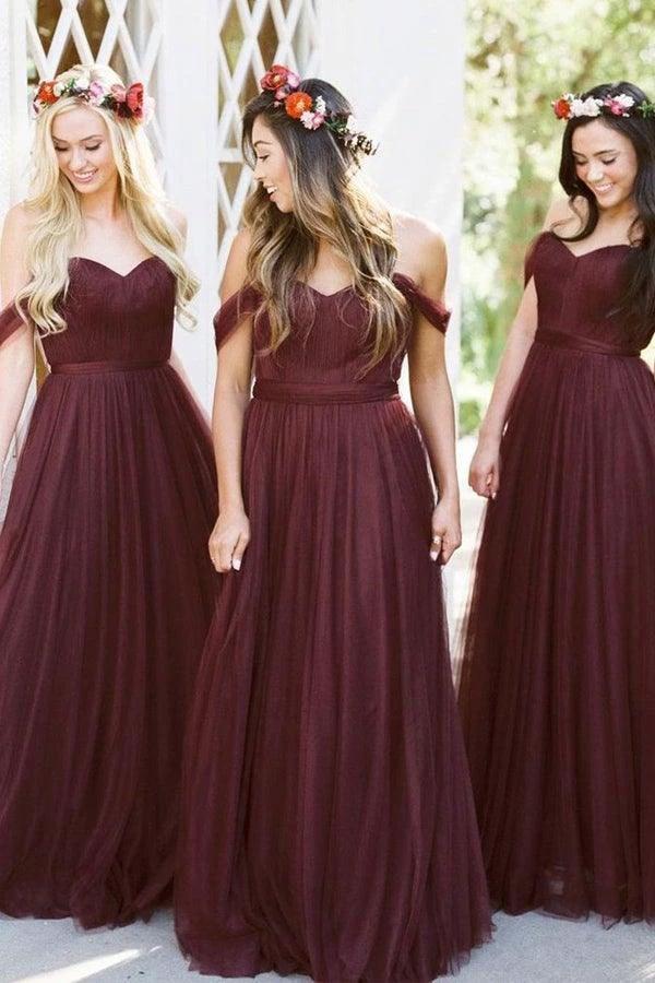 Burgundy Bridesmaid Dresses Long Bridesmaid Dresses BD087 by pgmdress