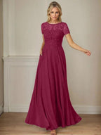Dark Navy A-Line Boatneck Sequins Chiffon Dress by Dreamylily