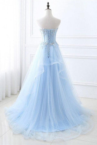 Elegante vestido de fiesta con escote corazón, corte A y largo hasta el suelo PSK389
