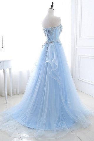 Elegante vestido de fiesta con escote corazón, corte A y largo hasta el suelo PSK389
