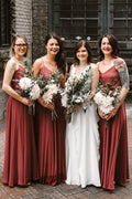 Chiffon Long Bridesmaid Dresses A-line Spaghetti Straps Gowns BD092 by pgmdress
