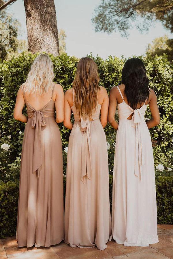 Chiffon Spaghetti Straps Neckline A-line Bridesmaid Dresses BD093 by pgmdress