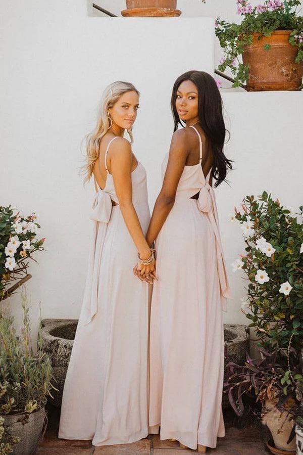 Chiffon Spaghetti Straps Neckline A-line Bridesmaid Dresses BD093 by pgmdress