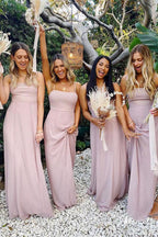 Chiffon Spaghetti Straps Neckline A-line Bridesmaid Dresses BD093 by pgmdress