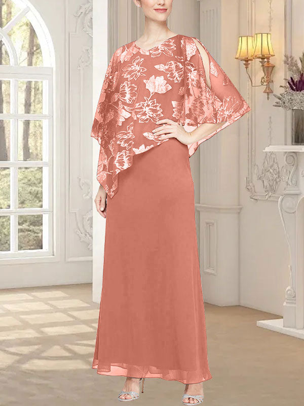 Long Glitter Mesh Dress with Novelty Asymmetric Overlay Bodice