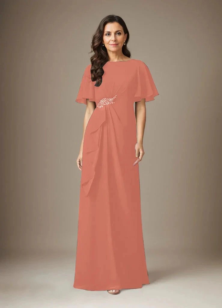 Dark Navy Sheath Beaded Chiffon Dress by Dreamylily