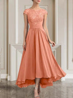 A-line Scoop Floor-Length Lace Chiffon Mother of the Bride Dress With Sequins by Dreamylily