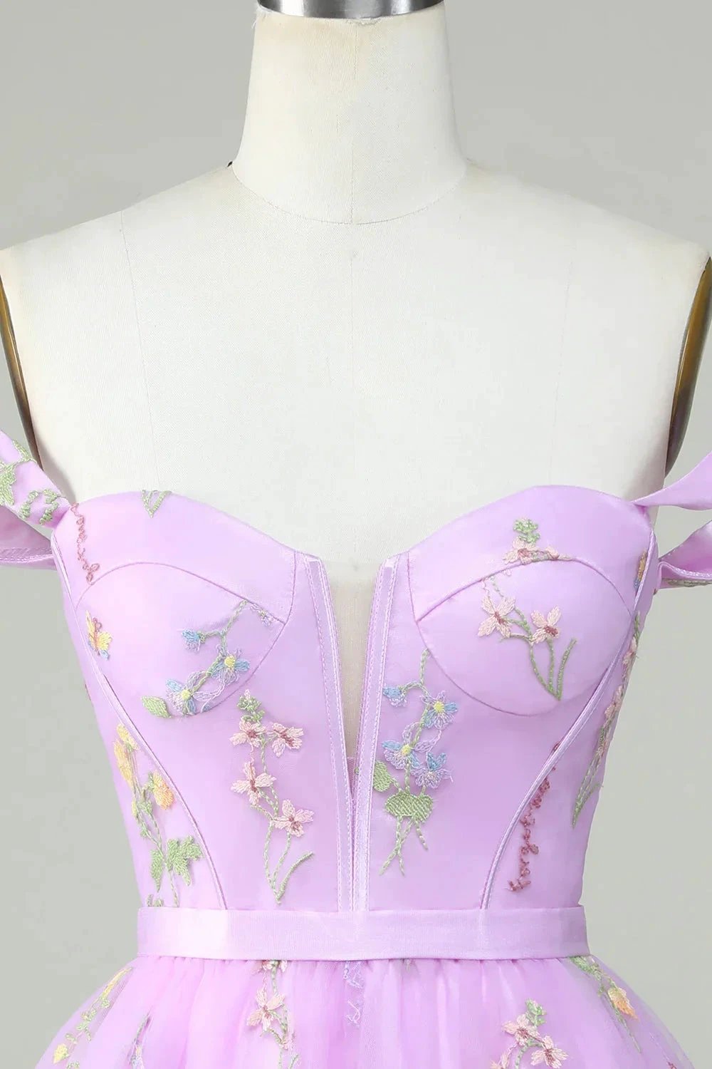 Cute A Line Sweetheart Purple Short Homecoming Dress with Embroidery by WEDTREND