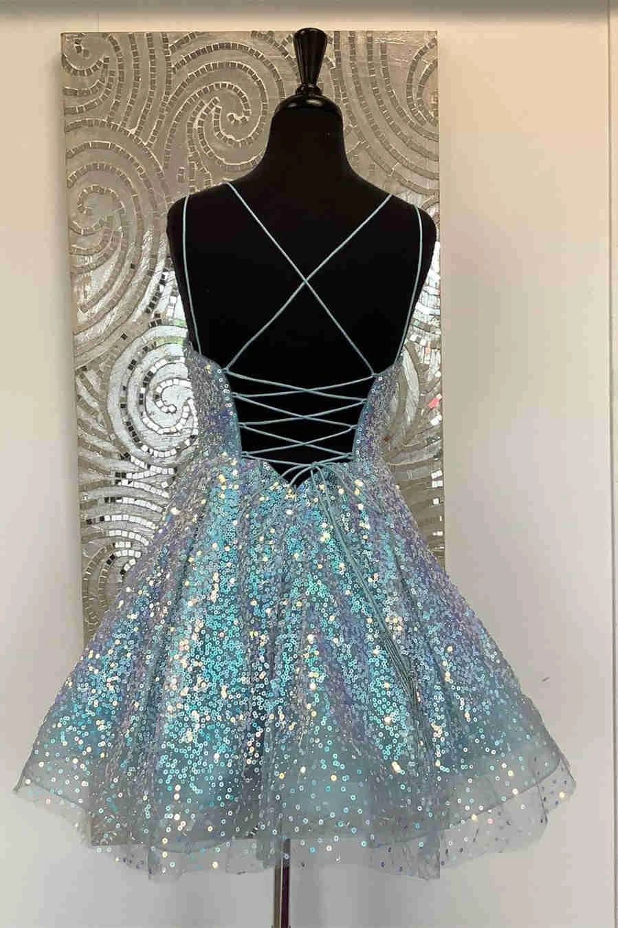 Cute Hot Pink Sequins Homecoming Dress SYH24 by vivymakudress