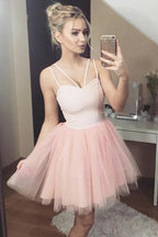 Cute Sweetheart Tulle Short Prom Dress Pink Homecoming Dress PD445 by pgmdress