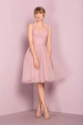 Cute V Neck Knee Length Pink Homecoming Dress Short Prom Dresses PG151 by pgmdress