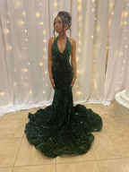 Modern Mermaid V-Neck Sequins Long Formal Evening Dress Y5913 by simplepromdress