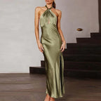 Sexy Olive Green Backless Evening Dress Olive Green Gala Dress Y7400 by simplepromdress